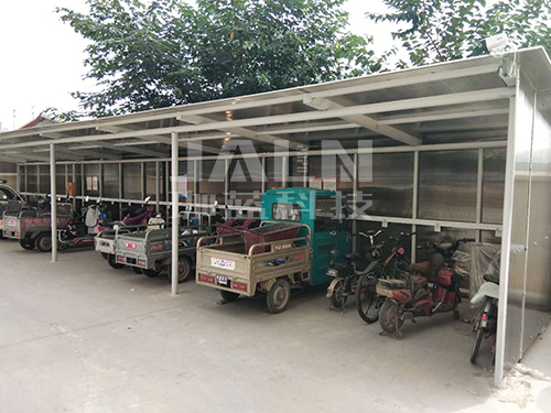 衡水某小區陽光板電動車棚